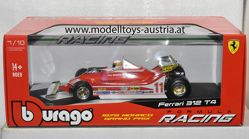 Ferrari 312 T4 1979 Jody SCHECKTER Weltmeister Sieger Monaco GP Monte Carlo 1:18