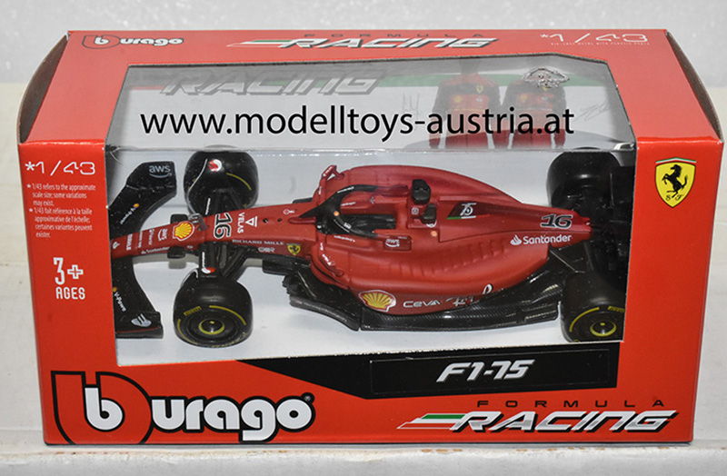 Ferrari F1-75 Ferrari 2022 Charles LECLERC 1:43 Bburago ohne Fahrer