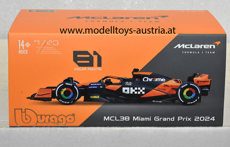McLaren MCL38 Mercedes 2024 Oscar PIASTRI Miami GP 1:43