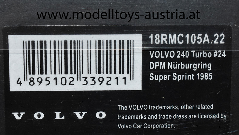 Volvo 240 Turbo 1985 DPM Nürburgring Per-Gunnar Andersson 1:18