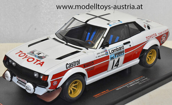 Toyota Celica 2000 GT RA21 1977 Rally RAC P - I. Walfridson / J. Jensen 1:18