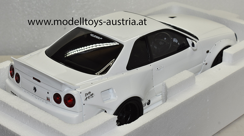 Nissan Skyline R34 GT-R KRC Body Kit 2002 weiss 1:18