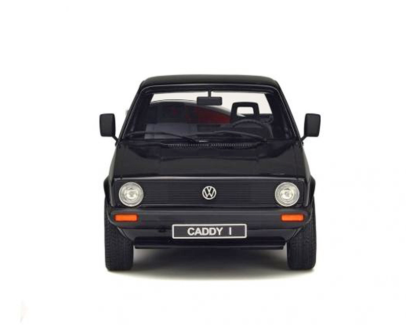 VW Golf I Golf 1 Caddy Pick up schwarz mit blauem Surfbrett 1:18