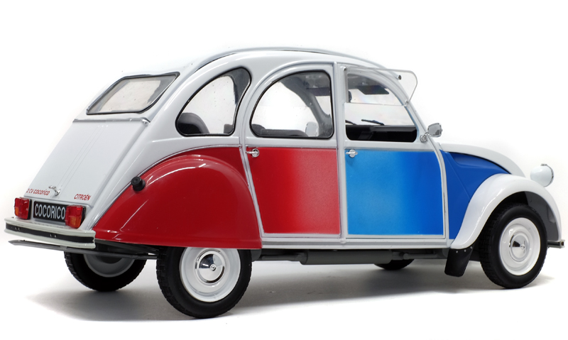 Citroen 2CV 2 CV 6 COCORICO 1986 weiss / rot / blau 1:12