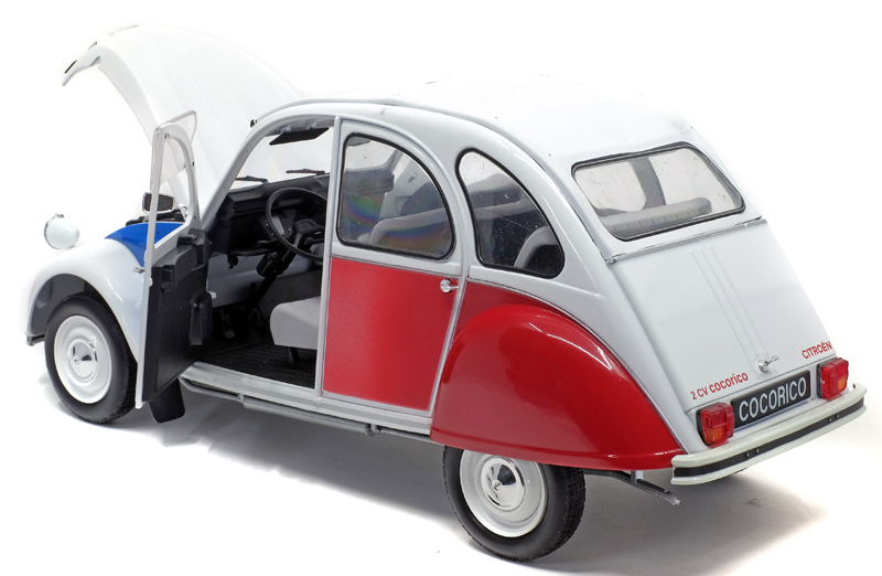 Citroen 2CV 2 CV 6 COCORICO 1986 weiss / rot / blau 1:12