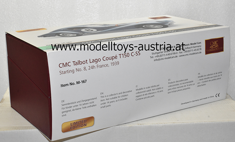 Talbot Lago Coupe T150 C-SS Figoni & Falaschi Teardrop 1939 Le Mans 1:18 CMC