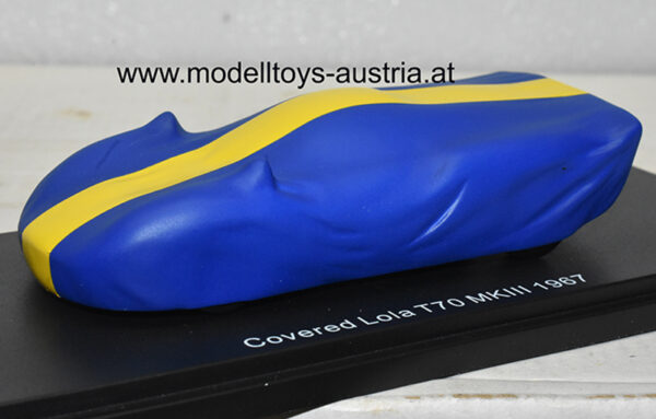 Lola T70 Coupe 1967 SILHOUETTE Verhüllt blau / gelb 1:43
