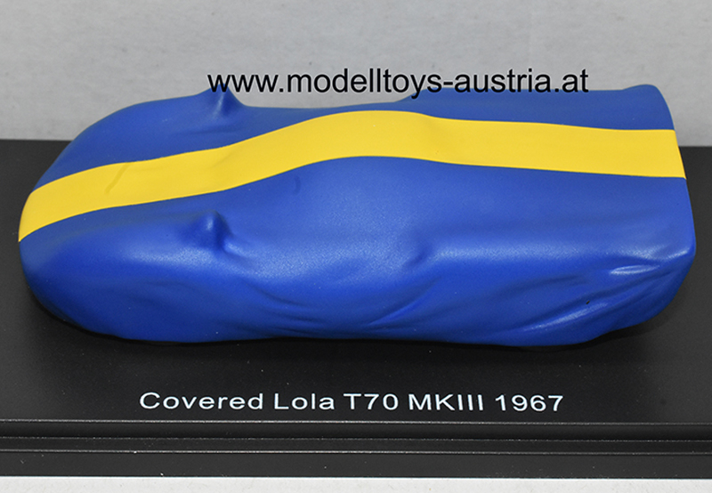 Lola T70 Coupe 1967 SILHOUETTE Verhüllt blau / gelb 1:43
