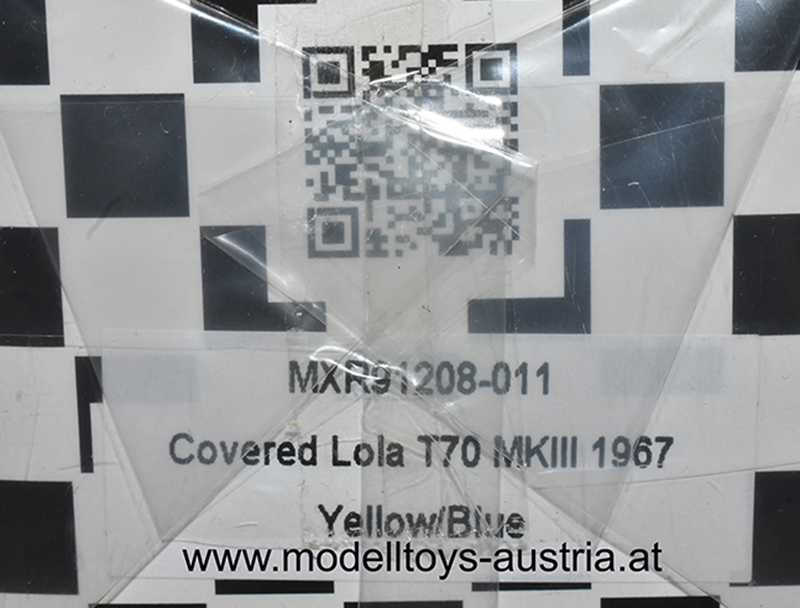 Lola T70 Coupe 1967 SILHOUETTE Verhüllt blau / gelb 1:43