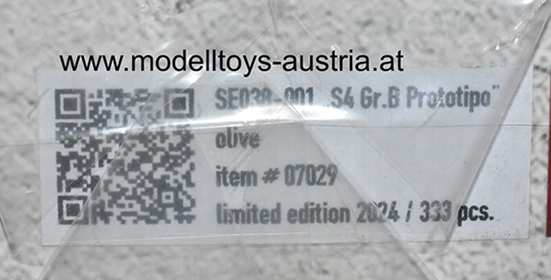 Lancia SE038-001 DELTA S4 Gruppe B Prototyp 1984 olive 1:43