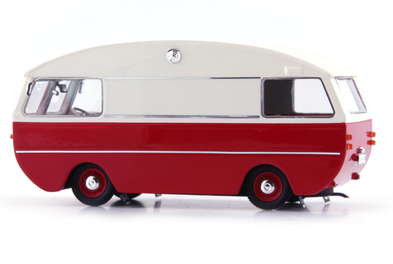 Saab 95 HK Motorhome Camper Wohnmobil 1965 rot / weiss 1:43