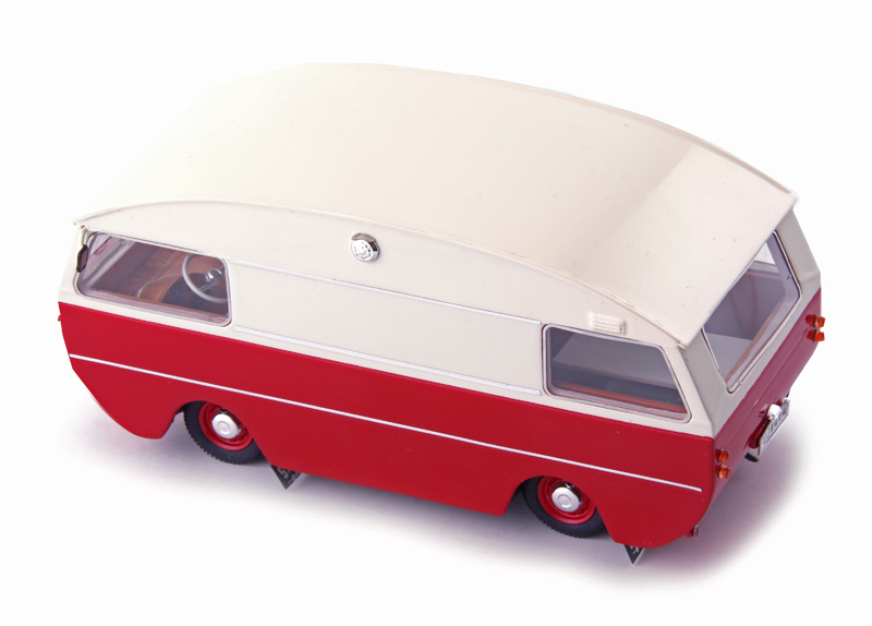 Saab 95 HK Motorhome Camper Wohnmobil 1965 rot / weiss 1:43