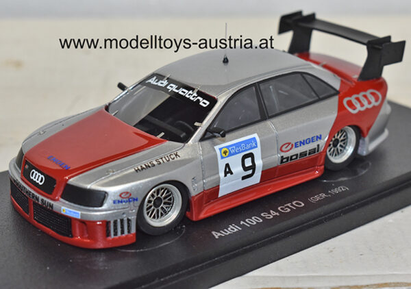 Audi 100 S4 GTO 1992 Hans Joachim STUCK silber / rot 1:43