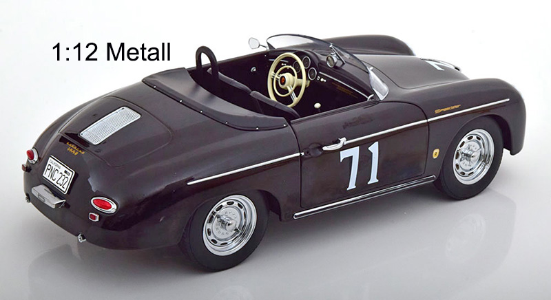 Porsche 356 A SPEEDSTER Cabrio 1955 Steve McQUEEN schwarz No 71 1:12 OHNE Figur