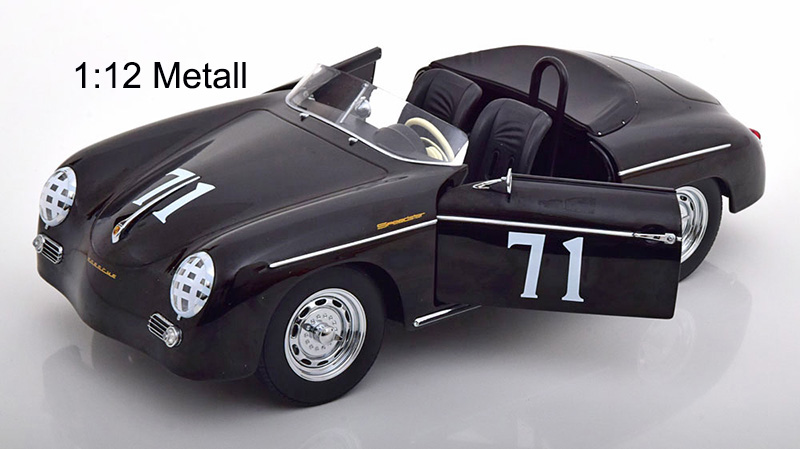 Porsche 356 A SPEEDSTER Cabrio 1955 Steve McQUEEN schwarz No 71 1:12 OHNE Figur