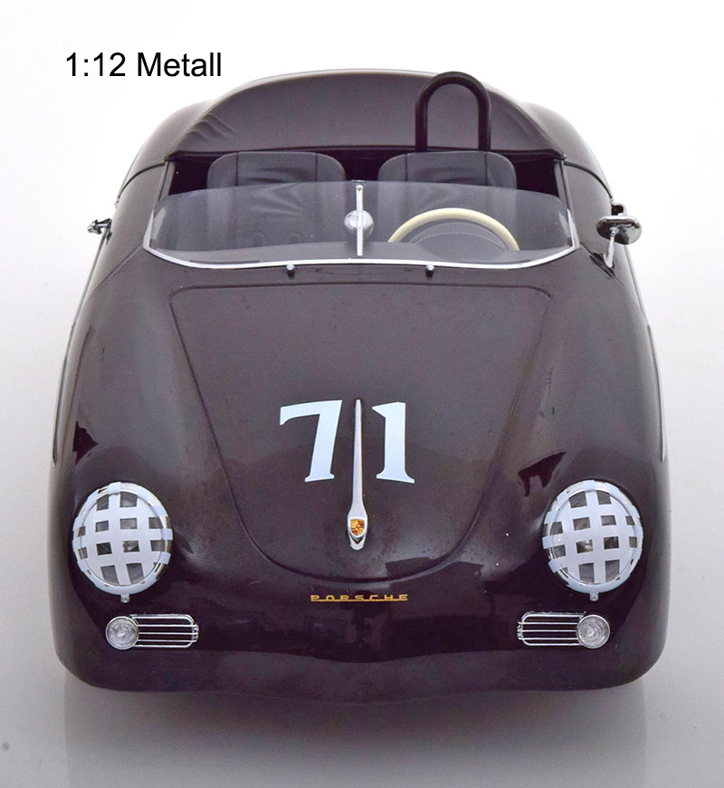 Porsche 356 A SPEEDSTER Cabrio 1955 Steve McQUEEN schwarz No 71 1:12 OHNE Figur