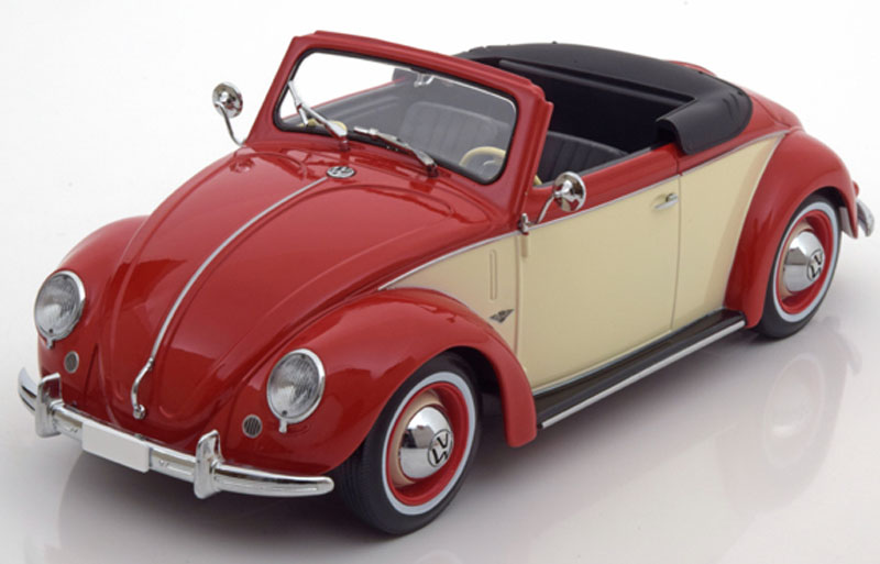 VW Käfer 1200 HEBMÜLLER Cabrio 1949 - 1953 rot / creme 1:18