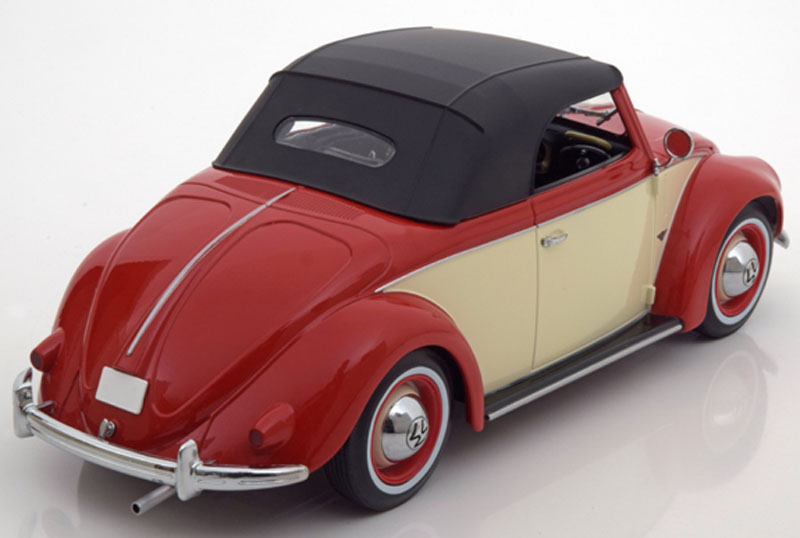VW Käfer 1200 HEBMÜLLER Cabrio 1949 - 1953 rot / creme 1:18