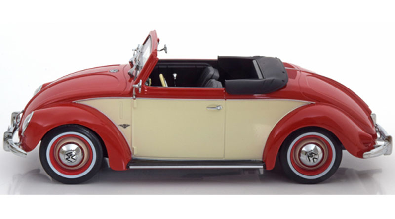 VW Käfer 1200 HEBMÜLLER Cabrio 1949 - 1953 rot / creme 1:18