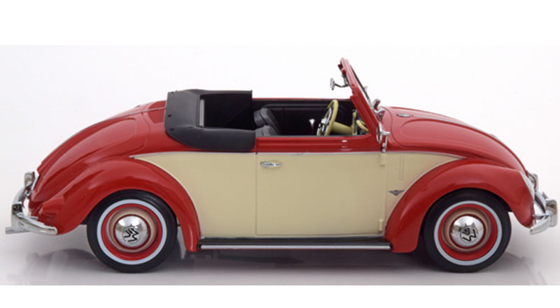 VW Käfer 1200 HEBMÜLLER Cabrio 1949 - 1953 rot / creme 1:18