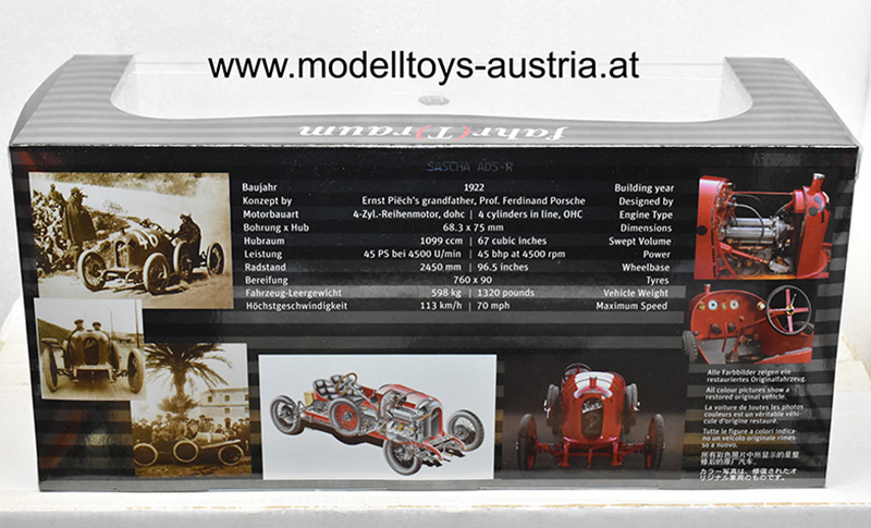 Austro Daimler ADR Rennwagen SASCHA 1922 rot 1:18 Ferdinand Porsche Konstruktion