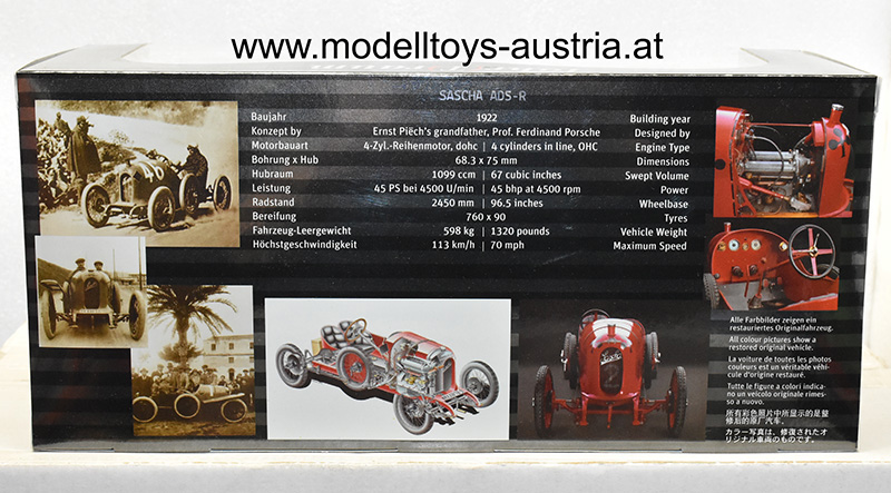 Austro Daimler ADR Rennwagen SASCHA 1922 rot 1:18 Ferdinand Porsche Konstruktion