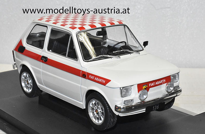 Fiat 126 Limousine ABARTH rot / weiss 1:18