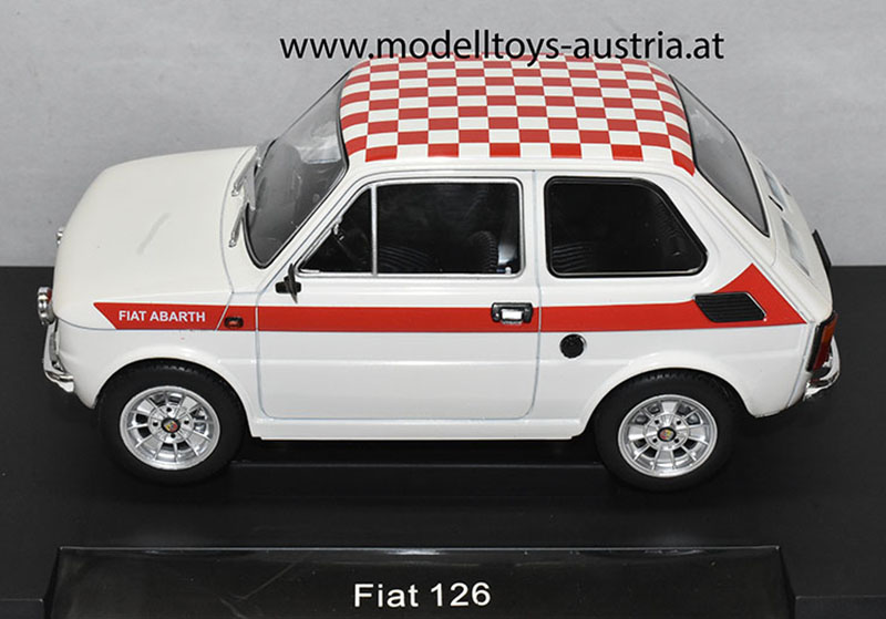 Fiat 126 Limousine ABARTH rot / weiss 1:18