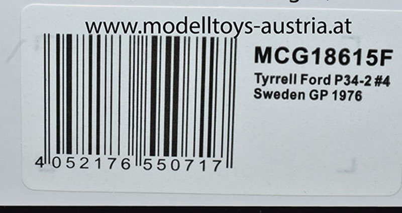 Tyrrell P34 Ford 6-Rad 1976 Patrick DEPAILLER Schweden GP 1:18 MCG