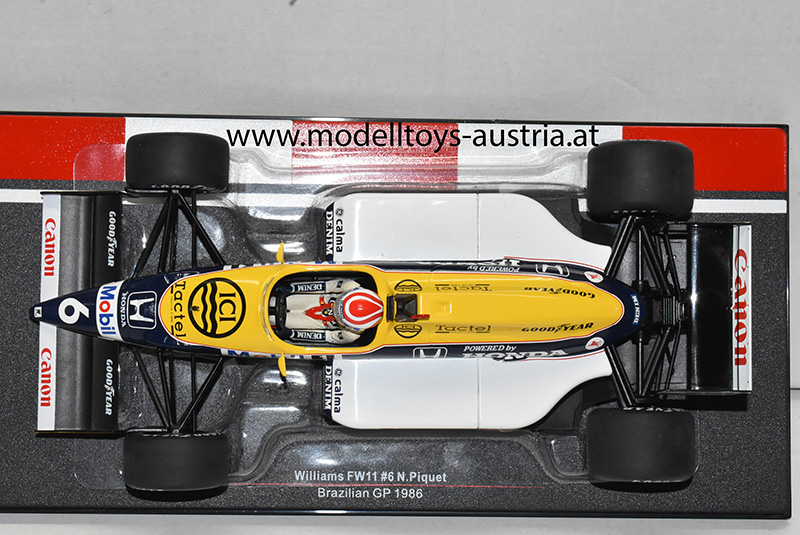 Williams FW11 Honda 1986 Nelson PIQUET Brasilien GP 1:18