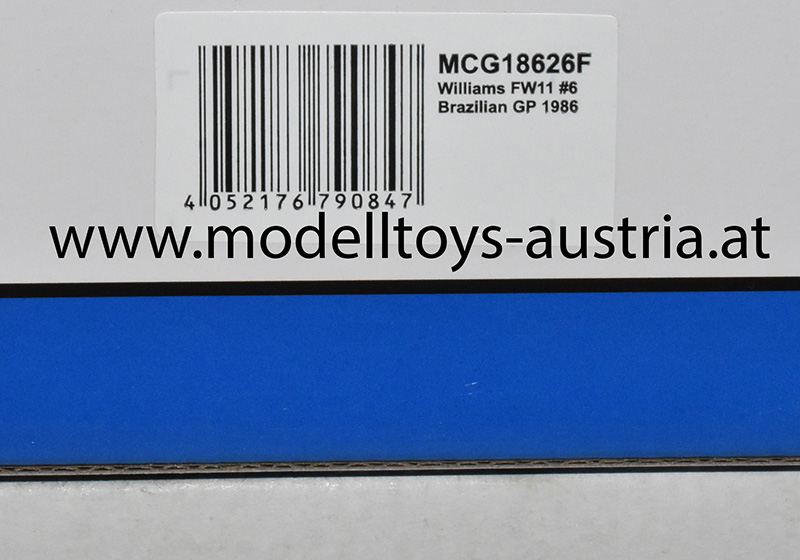 Williams FW11 Honda 1986 Nelson PIQUET Brasilien GP 1:18