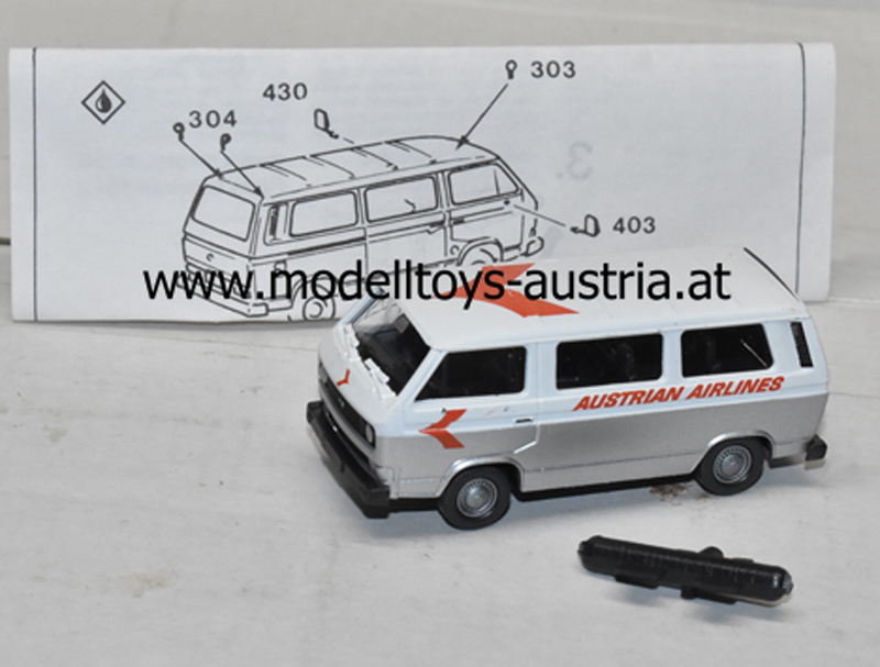VW T3 Bus AUSTRIAN AIRLINES silber / weiss1:87 HO