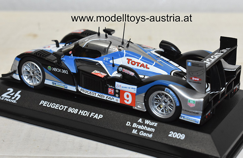 Peugeot 908 HDi 2009 Sieger Le Mans WURZ / BRABHAM / GENE 1:43