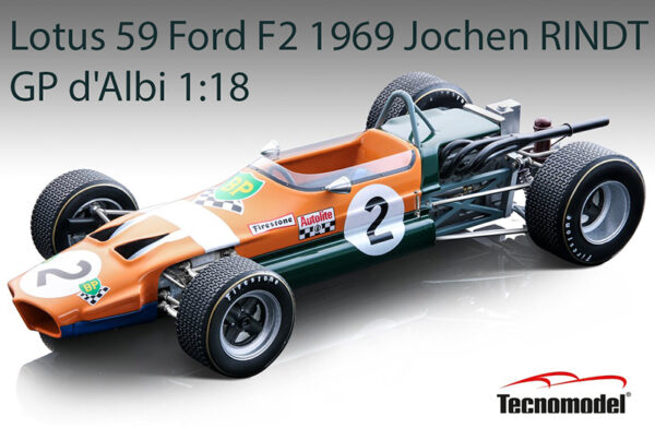 Lotus 59 Ford F2 1969 Jochen RINDT GP d'Albi 1:18 Tecnomodel