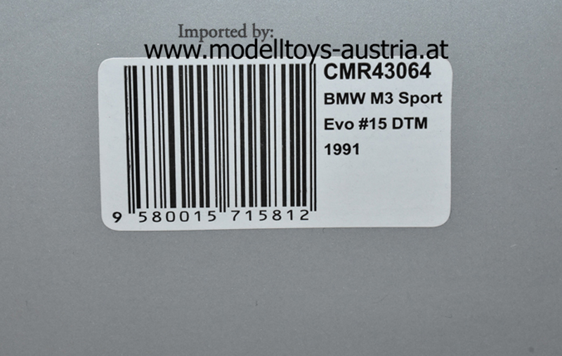 BMW E30 M3 1991 DTM Dieter QUESTER 1:43