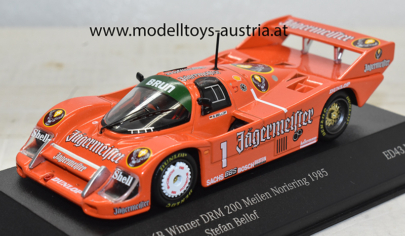 Porsche 956B 1985 DRM 200 Meilen Norisring Sieger Stefan BELLOF Jägermeister 1:43