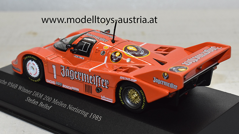 Porsche 956B 1985 DRM 200 Meilen Norisring Sieger Stefan BELLOF Jägermeister 1:43