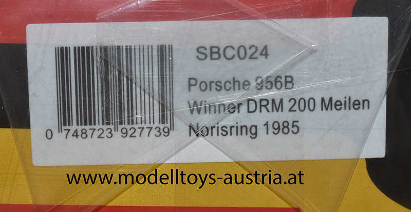 Porsche 956B 1985 DRM 200 Meilen Norisring Sieger Stefan BELLOF Jägermeister 1:43