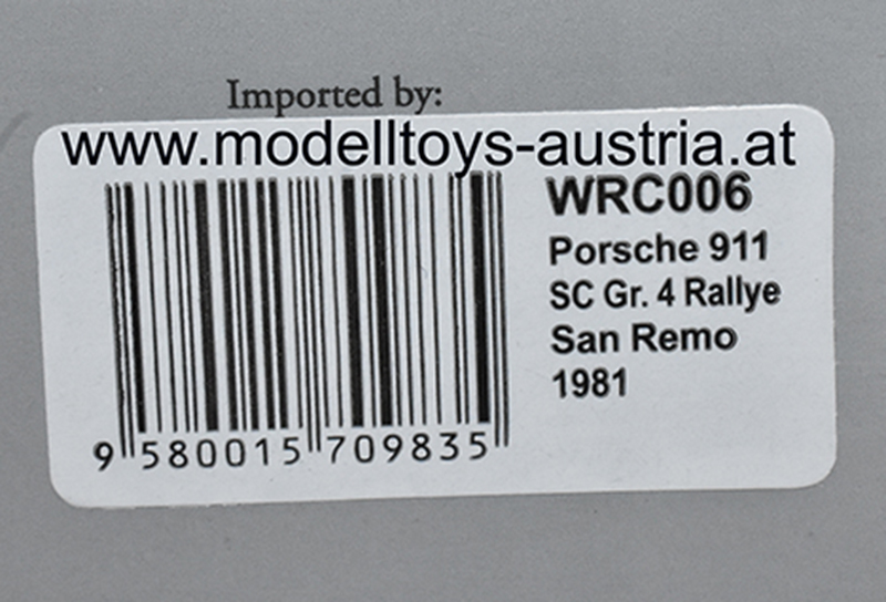 Porsche 911 SC Gr.4 1981 Rally San Remo Walter RÖHRL / Christian GEISTDÖRFER 1:43