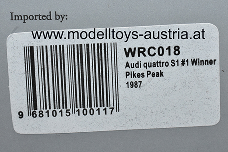 Audi Sport Quattro S1 1987 Sieger Pikes Peak Walter RÖHRL 1:43 CMR