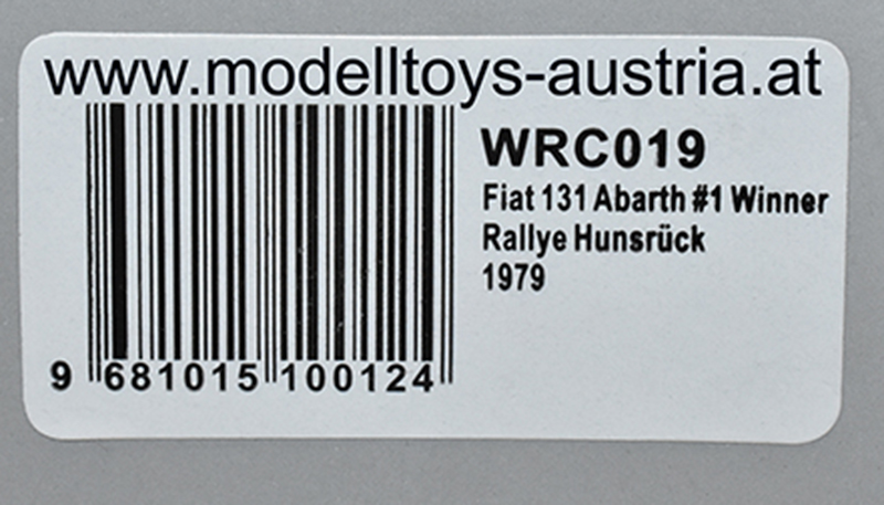 Fiat 131 Abarth 1979 Rally Hunsrück Sieger Walter RÖHRL / Christian GEISTDÖRFER 1:43