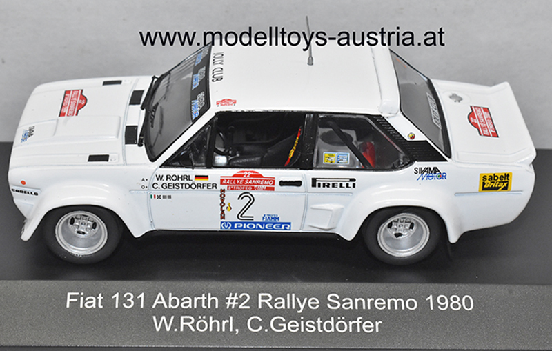 Fiat 131 Abarth 1980 Rally San Remo Walter RÖHRL / Christian GEISTDÖRFER 1:43