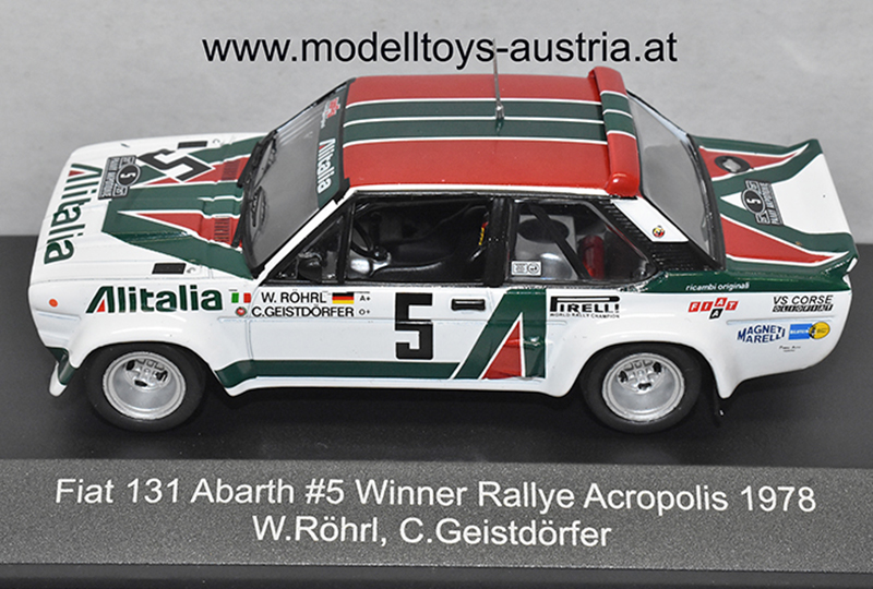 Fiat 131 Abarth 1978 Rally Acropolis Sieger Walter RÖHRL / Christian GEISTDÖRFER 1:43