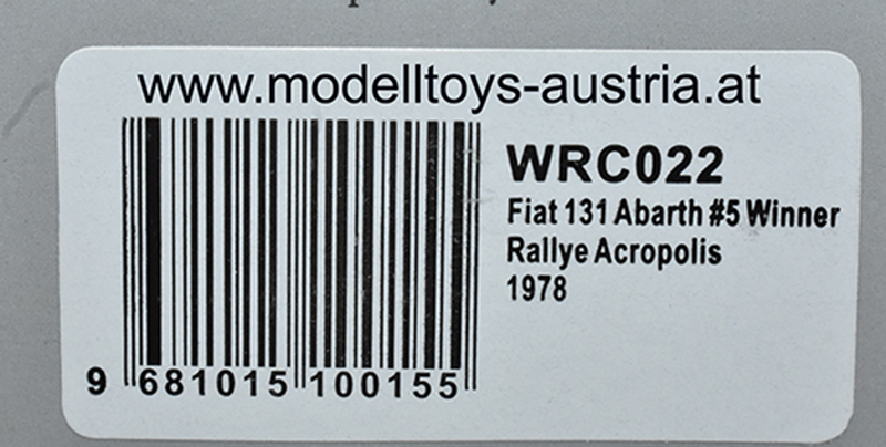 Fiat 131 Abarth 1978 Rally Acropolis Sieger Walter RÖHRL / Christian GEISTDÖRFER 1:43