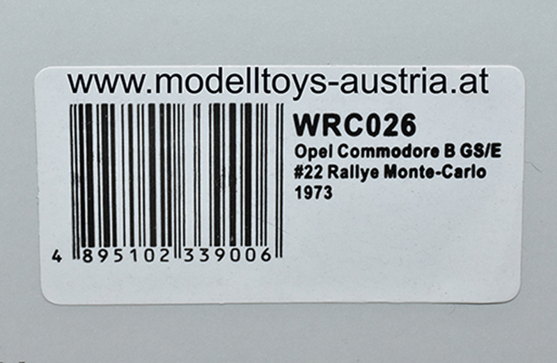 Opel Commodore GS/E 1973 Rally Monte Carlo Walter RÖHRL / Jochen BERGER 1:43
