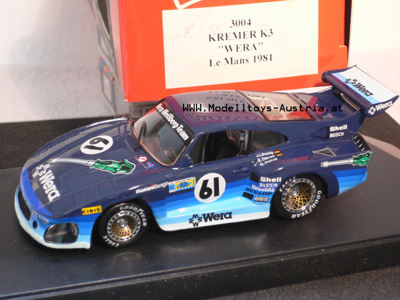 Porsche 911 935 Kremer K3 1981 Le Mans LÄSSIG / DÖREN / HOLUP 1:43
