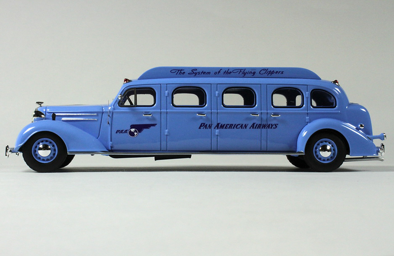 Chevrolet Stretch Limousine 1936 PAN AMERICAN / PAN AM blau 1:43