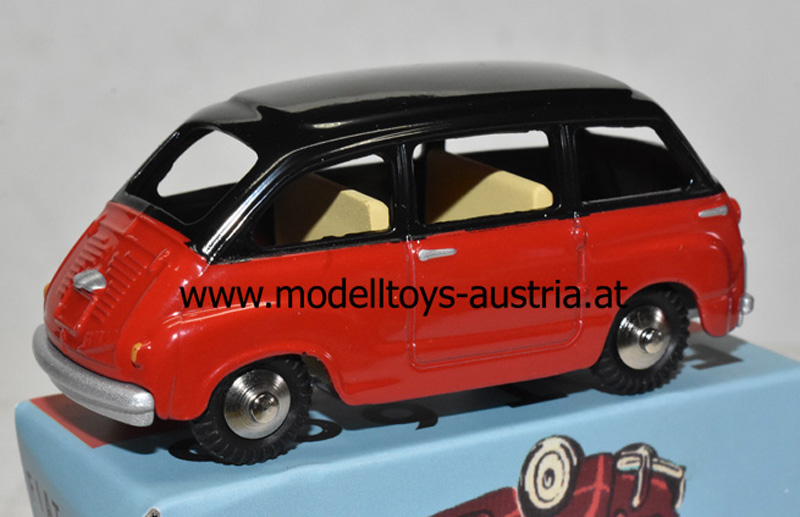 Fiat 600 Multipla rot mit schwarzem Dach 1:48