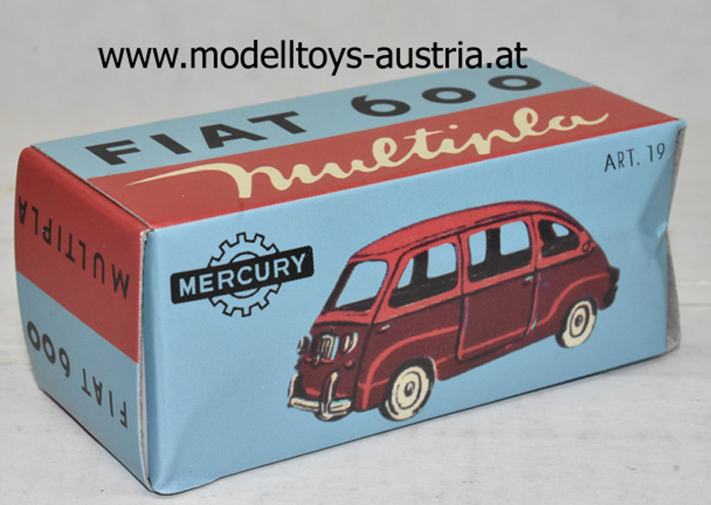 Fiat 600 Multipla rot mit schwarzem Dach 1:48