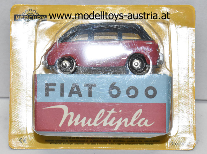 Fiat 600 Multipla rot mit schwarzem Dach 1:48